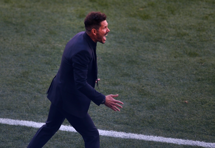 Diego Simeone stands on the sideline during Atletico Madrid's ICC 2018 game against Inter Milan