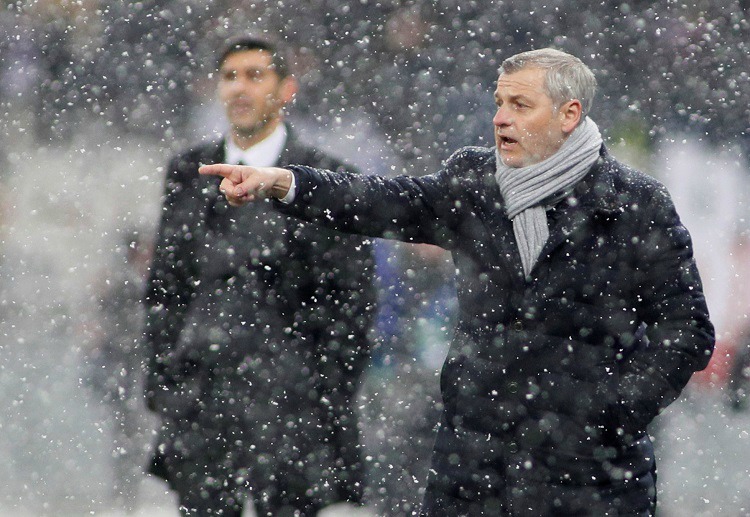 Lyon manager Bruno Genesio remain focused during the crucial Champions League match against Shakhtar Donetsk