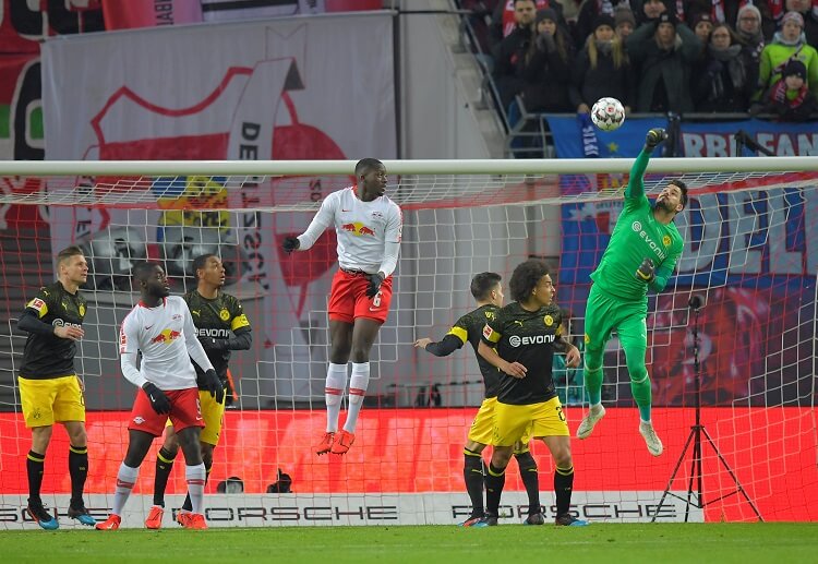 BVB goalkeeper Roman Burki blocks RB Leipzig from hitting goal during their recent Bundesliga match