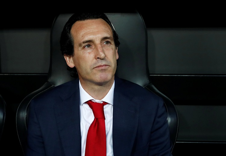 Arsenal manager Unai Emery during the second leg of the Europa League tie with his former club Valencia