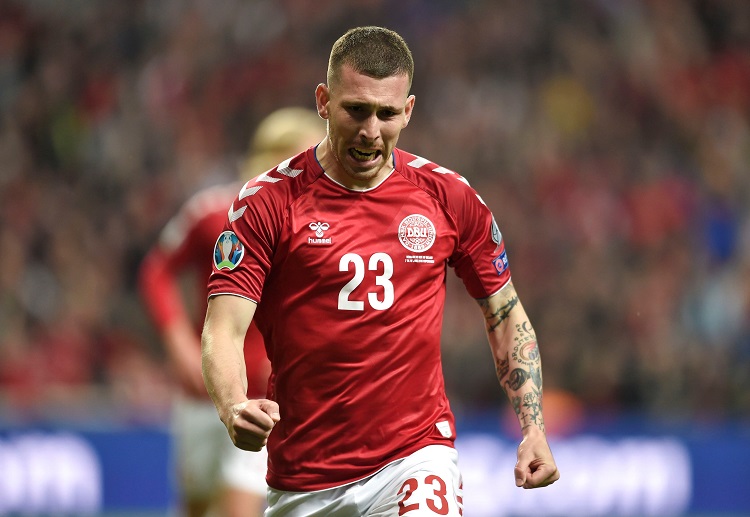 Pierre-Emile Højbjerg heads Denmark into the lead in Euro 2020 tie with Ireland