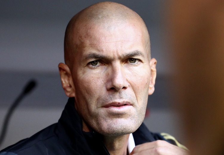 Zinedine Zidane during the Audi Cup semi-final between Tottenham Hotspur and Real Madrid