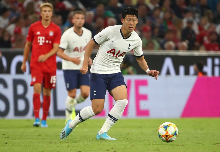 Son Heung-Min in action during the second half of Tottenham Hotspur's Audi Cup match against Bayern Munich