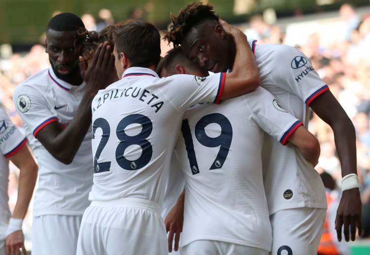 แทมมี่ อับราฮัม กองหน้าของ เชลซี ในศึก พรีเมียร์ลีก อังกฤษ