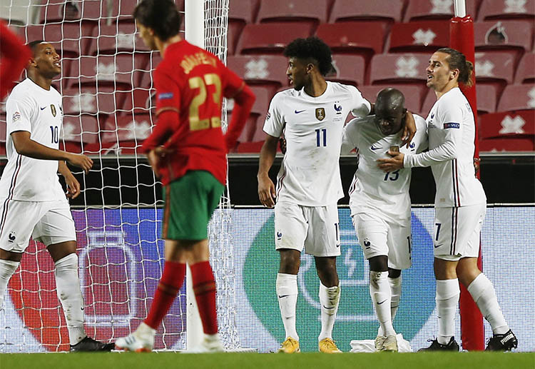 N'Golo Kante scores his first ever shot in UEFA Nations League in their recent victory over Portugal