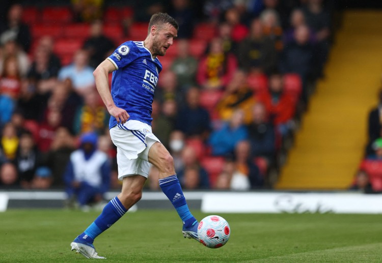 Jamie Vardy striker Leicester City di Liga Inggris.