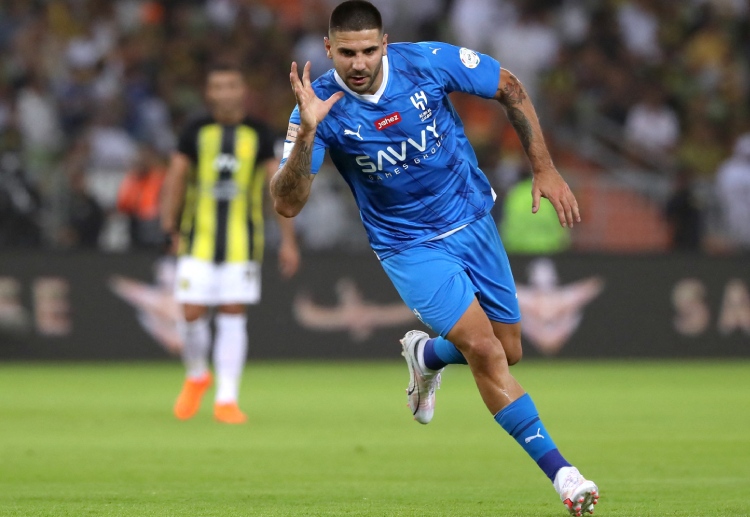 Aleksandar Mitrovic of Al Hilal will aim to score goals in their Saudi Pro League home match against Al Riyadh