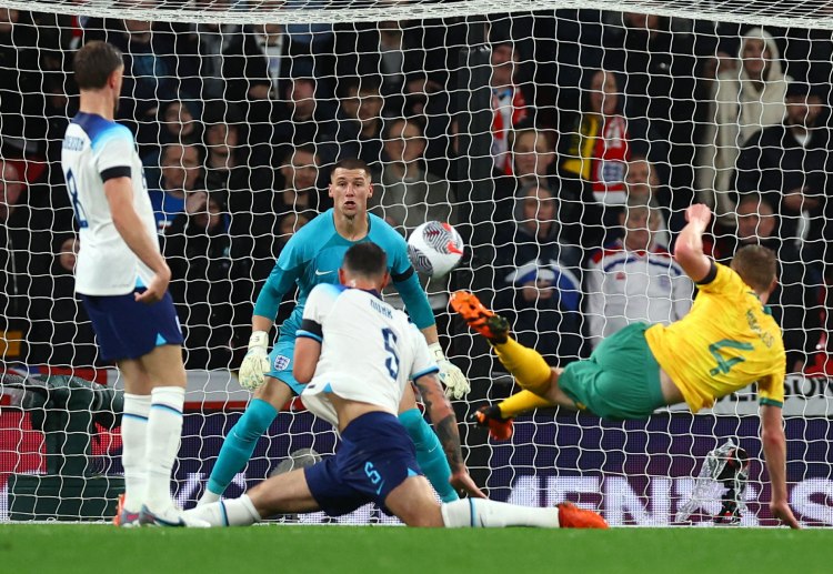 International Friendly: Lewis Dunk made a brilliant block to deny Australia