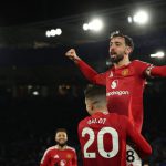 英超联赛 曼联客场火力全开，凭借B费的出色发挥，3比0完胜莱斯特城。