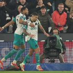 英超联赛 吉马良斯的进球成为了全场比赛的唯一进球，帮助纽卡斯尔联在客场1比0战胜西汉姆联