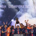 法甲联赛 卫冕冠军巴黎主场逆转欧塞尔，以3比1赢得收官战，赛季圆满收官。