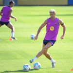 La Liga’s Barcelona star Robert Lewandowski attended a practice session