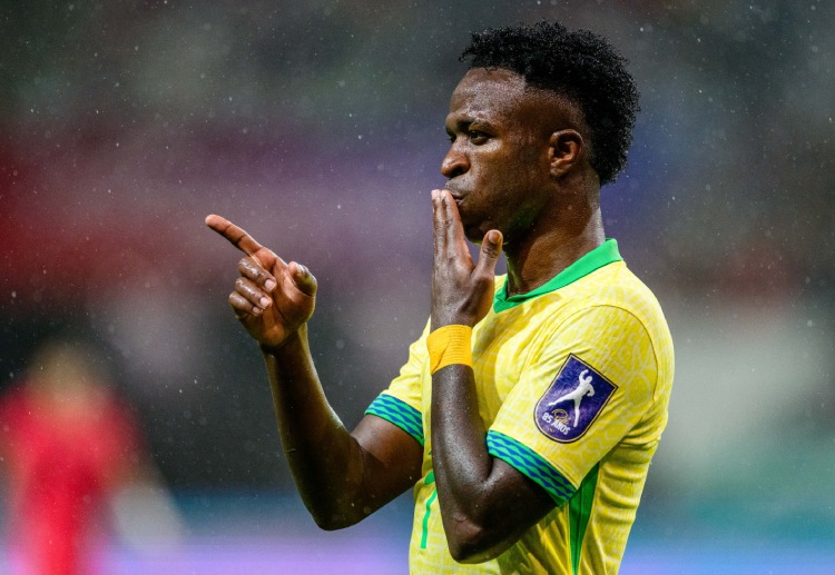 友谊赛 维尼修斯以一记精彩的个人进球,为巴西队锁定了比赛的胜局,打入第五球。