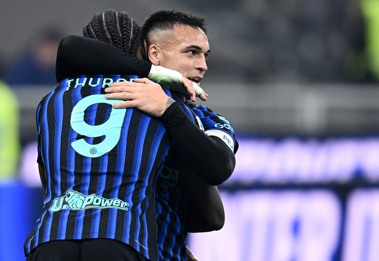 意甲联赛 国米锋线由劳塔罗和小图拉姆支撑，两人合力攻入26粒进球。