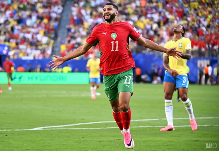 Ismail Saibari balançou as redes para Marrocos durante a partida de estreia contra o Brasil na Copa do Mundo de 2026